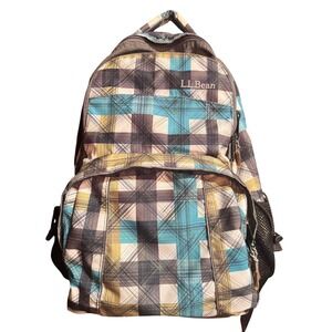 L.L.Bean Plaid Backpack Multicolor Unisex School Travel Bag Durable Classic